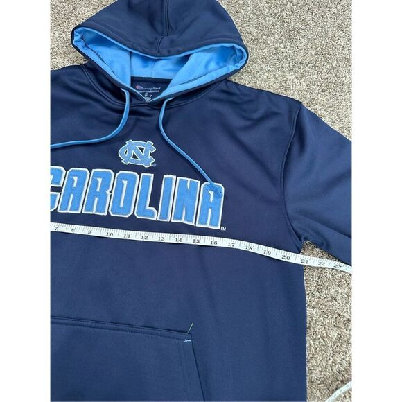 UNC Champion Carolina Pullover Hoodie Sweatshirt North Carolina Navy Blue Mens M - Picture 10 of 11